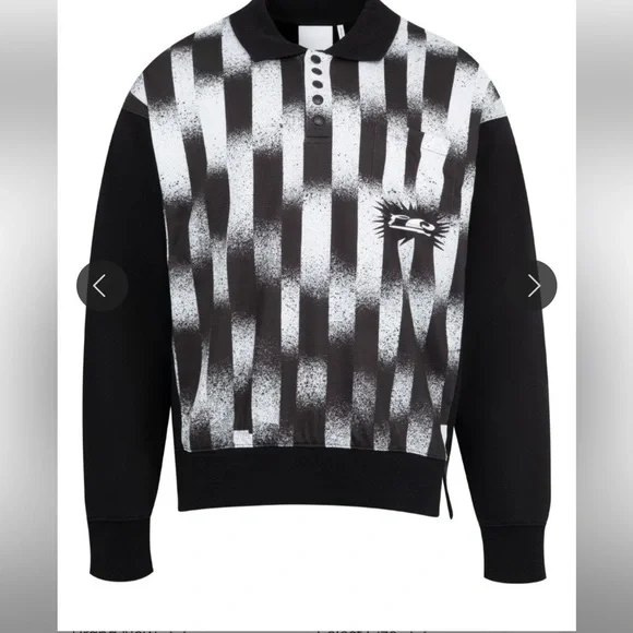 NWT Le Pere Warmup Jumper Domo Paper Stripe Sweatshirt Men’s Size XL